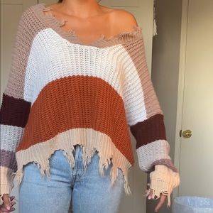 Frayed sweater